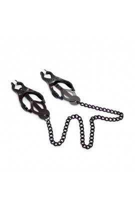  Japanese Nipple Clamps with Chain Black