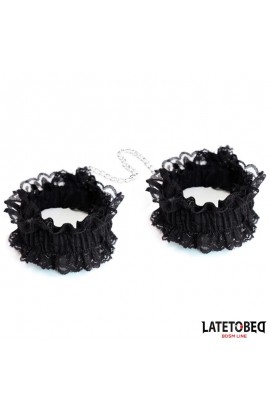  Lace Elastic Wrist Restraints Black