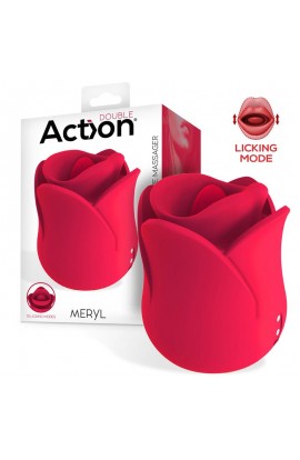  Meryl Vibe Stimulator Rose Shaped with Tongue 2 Motors