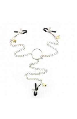  Nipple Clamps and Clit Clamps with Chain Metal