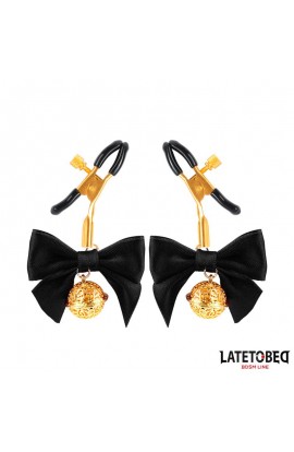  Nipple clamps with Bow Black