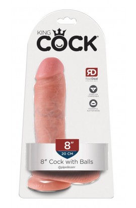 King Cock  8" Cock with Balls - Flesh