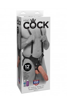 King Cock
12" Hollow Strap-On
Suspender System