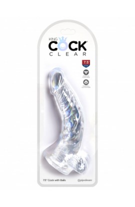 King Cock Clear 7.5" Cock with Balls