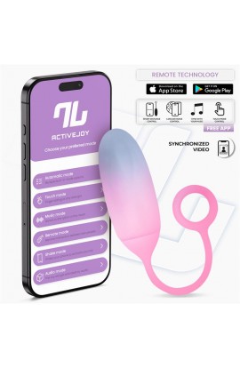  Vibrating Egg Double Layer Silicone with APP Blue/Pink