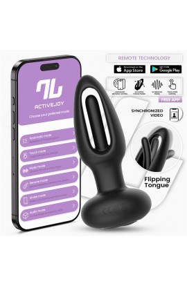  Zack Anal Plug with Flipping Tongue and Vibration with App